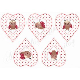 Tüneményes katicák apró szíves szívekben