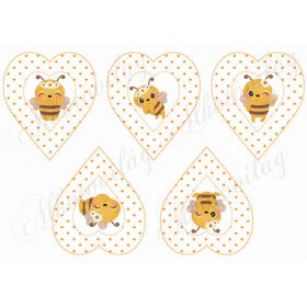 Tüneményes méhecskék apró szíves szívekben