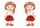 Meseszereplő- vörösesbarna hajú lányka piros szoknyában