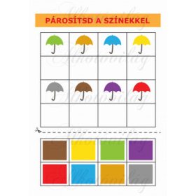 Oktatókártyák - PÁROSÍTSD A SZÍNEKKEL - ESERNYŐK