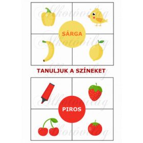 Oktatókártyák - TANULJUK A SZÍNEKET - SÁRGA, PIROS