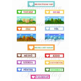 Oktatókártyák évszakok és napok