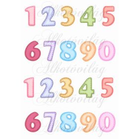 Számok varrott stílusban