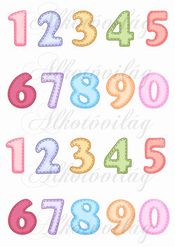 Számok varrott stílusban