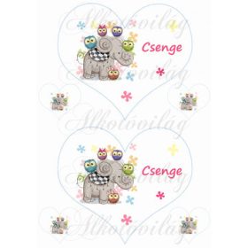   Szív elefánttal - EGYEDI NÉVVEL KÉRHETŐ SZERKESZTÉSI DÍJÉRT