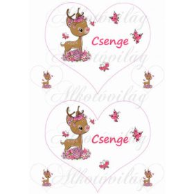   Szív őzikével - EGYEDI NÉVVEL KÉRHETŐ SZERKESZTÉSI DÍJÉRT