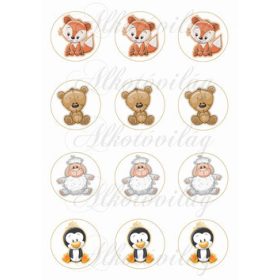 Cuki állatkák 6 cm körökben