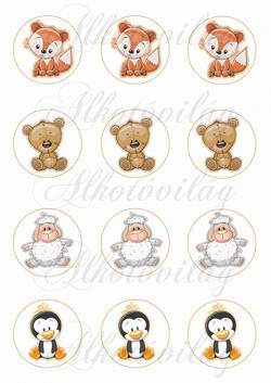 Cuki állatkák 6 cm körökben