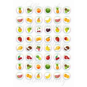 Gyümölcsök vegyesen 2,5 cm-es körökben