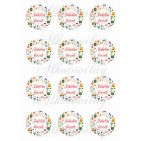   Iskolás leszek feliratos körök iskolai eszközökkel KICSIBEN