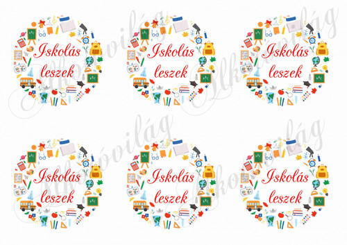 Iskolás leszek feliratos körök iskolai eszközökkel