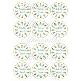   Iskolás leszek feliratos körök rajzolt gyerekek mintával KICSIBEN