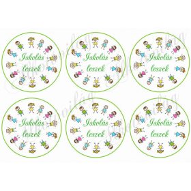 Iskolás leszek feliratos körök rajzolt gyerekek mintával