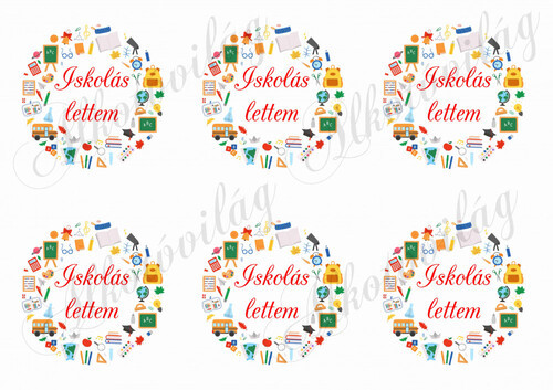 ISKOLÁS LETTEM feliratos körök iskolai eszközökkel