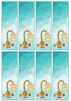 Könyvjelzők zsiráfokkal