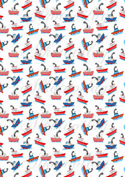 Apró hajók kék-piros színben