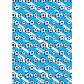 Focilabdák kék és fehér alapon