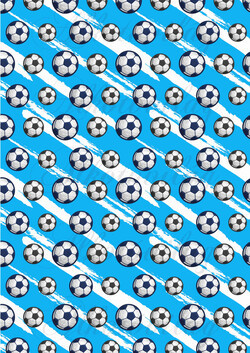 Focilabdák kék és fehér alapon