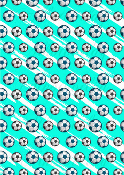 Focilabdák türkiz és fehér alapon