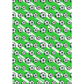 Focilabdák zöld és fehér alapon