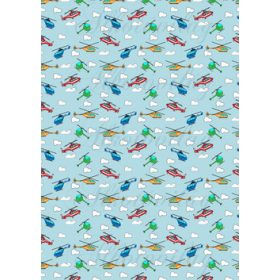 Helikopterek és felhők halványkék alapon