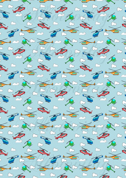 Helikopterek és felhők halványkék alapon