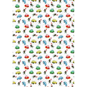 Vidám színes autók rendőrlámpákkal