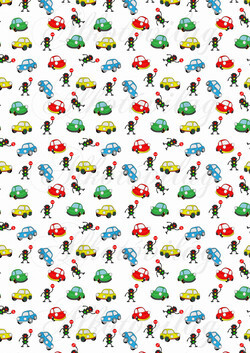 Vidám színes autók rendőrlámpákkal