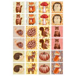 Memóriakártya - őszi cuki figurákkal