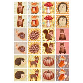 Memóriakártya - őszi cuki figurákkal