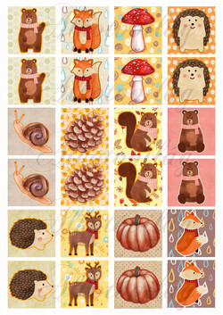 Memóriakártya - őszi cuki figurákkal