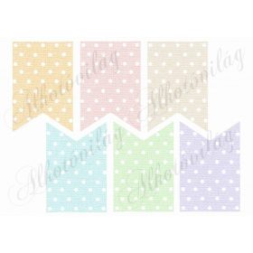 Pöttyös banner alapok pasztell színekben - 10 cm