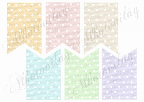 Pöttyös banner alapok pasztell színekben - 10 cm