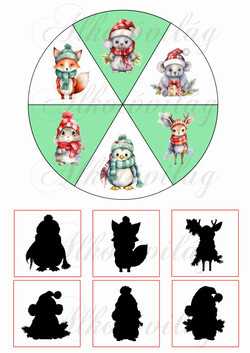 Készségfejlesztő játék karácsonyi cuki állatkákkal