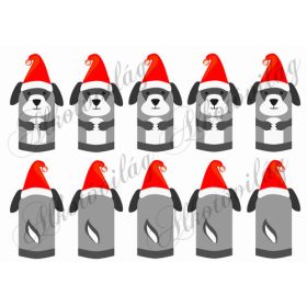 Kutya ujjbábok karácsonyi sapiban