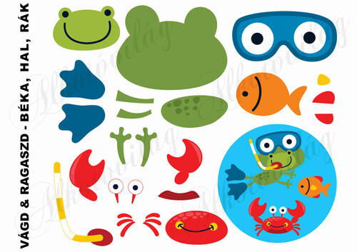 Vágd és ragaszd-BÉKA, HAL, RÁK