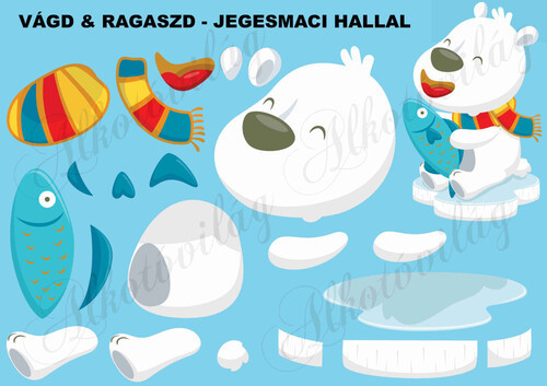 Vágd és ragaszd-JEGESMACI HALLAL