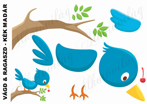 Vágd és ragaszd-KÉK MADÁR