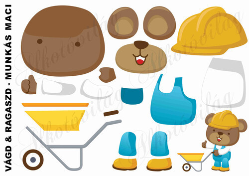 Vágd és ragaszd-MUNKÁS MACI