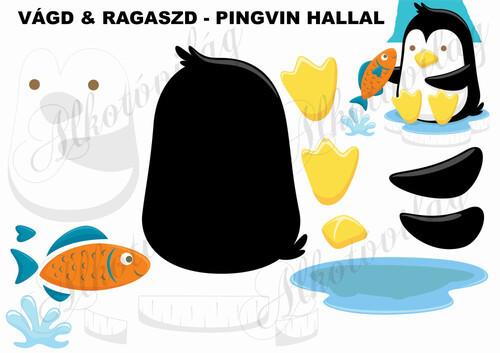 Vágd és ragaszd-PINGVIN HALLAL