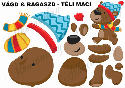 Vágd és ragaszd-TÉLI MACI