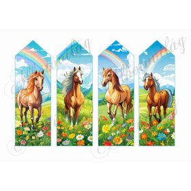 Könyvjelzők lovakkal és szivárvánnyal - 16,5 x 5,5 cm