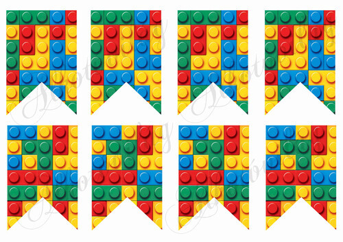 Bannerek lego mintával - 9 x 6,5 cm
