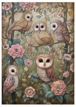 Woodland - baglyok virágokkal