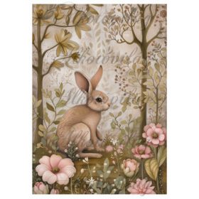 Woodland - nyuszi virágokkal 20 x 28 cm