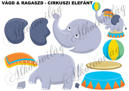 Vágd és ragaszd- CIRKUSZI ELEFÁNT