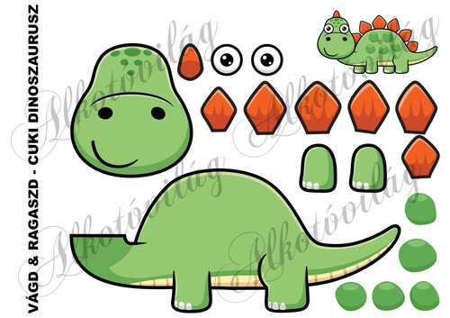 Vágd és ragaszd- CUKI DINOSZAURUSZ
