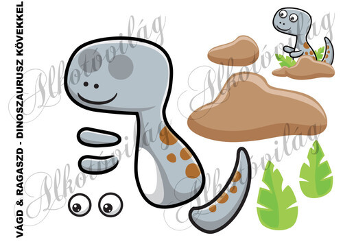 Vágd és ragaszd- DINOSZAURUSZ KÖVEKKEL