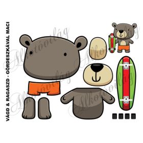 Vágd és ragaszd- GÖRDESZKÁVAL MACI