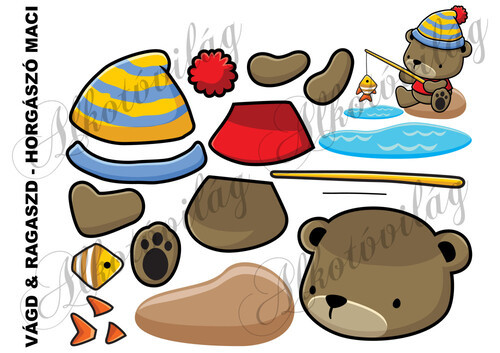 Vágd és ragaszd- HORGÁSZÓ MACI